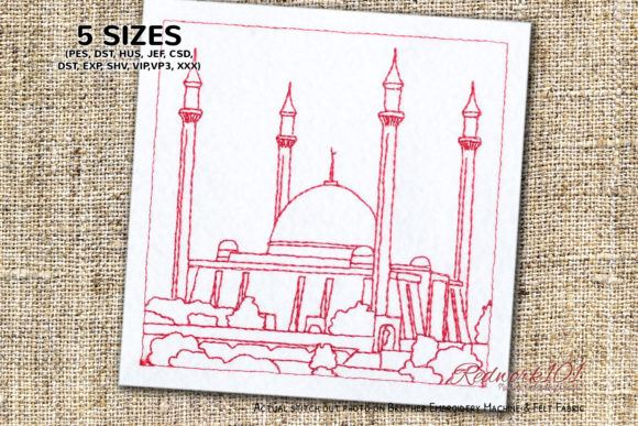 Abuja National Mosque Nigeria Redwork Design Review