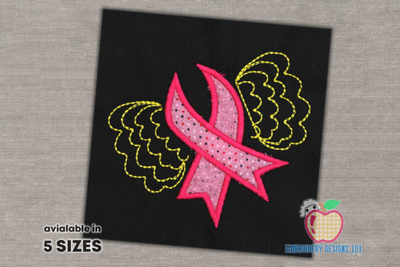 Awareness Ribbon with Wings Applique: A Seasonal Embroidery Must-Have