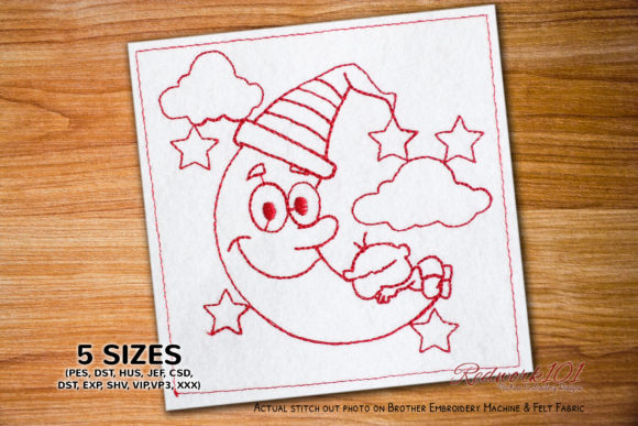 Baby Boy Sleeping on the Moon Embroidery Design Review