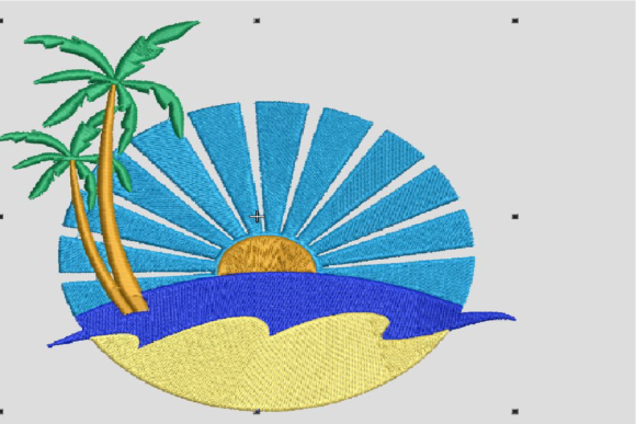 Beach, Sun, Sand, Palm Tree Embroidery Design Review