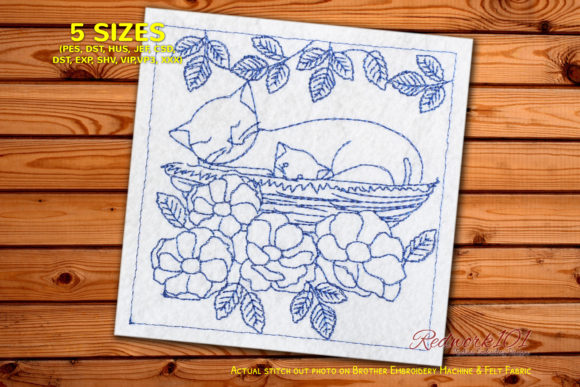 Cat and Kitten Sleeping in Basket: A Seasonal Embroidery Design Review