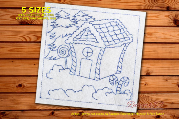 Christmas House Covered Snow Redwork Review