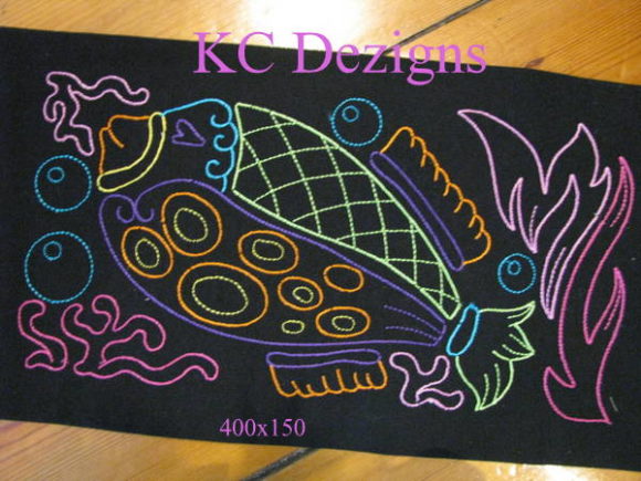 Colourline Fish 08: A Versatile Embroidery Design for Boutique Projects