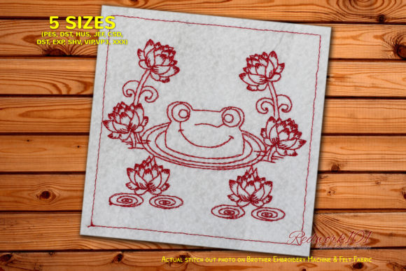 Cute Frog Smiling from Water Embroidery Review