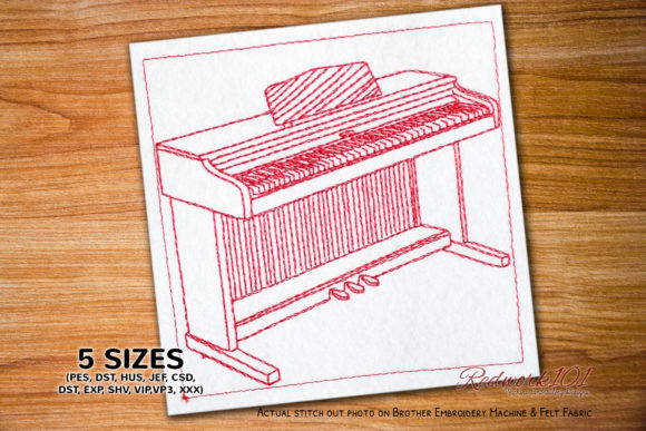 Digital Piano Redwork Embroidery Review for Boutique Sweatshirts