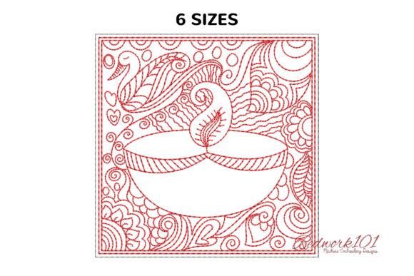 Diwali Deep Design Redwork: A Review for Small Business Embroidery