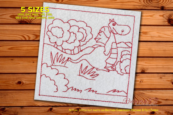 Dragon in Jungle Redwork Review for Real Projects