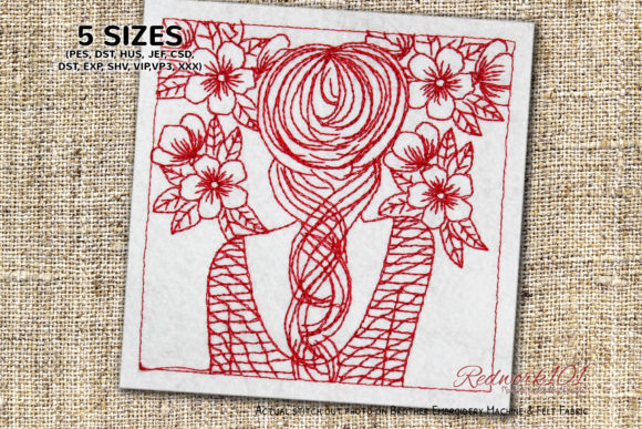 Girl in Flower Frame Bluework: A Seasonal Embroidery Design Review