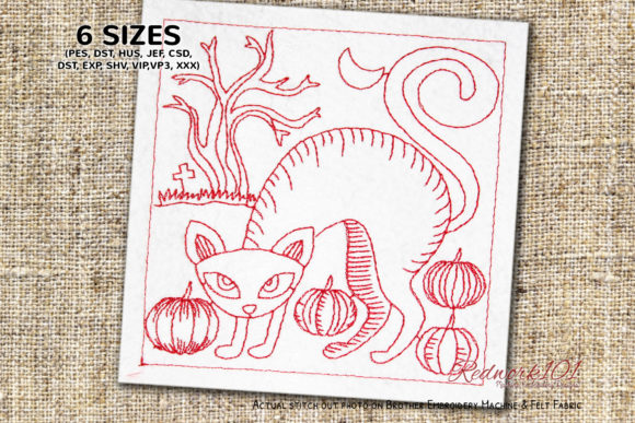 Halloween Scary Cat with Pumpkins Embroidery Review