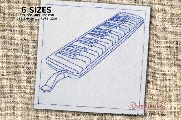 Melodica Wind Instrument Lineart: A Seasonal Embroidery Review