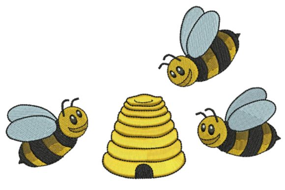 Sweet Bees for Sweatshirt Embroidery