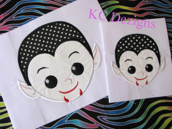 Vampire Boy Applique: A Charming Embroidery Addition for Personalized Projects