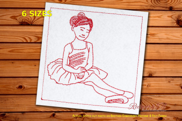 Young Beautiful Sitting Ballerina Embroidery Design Review